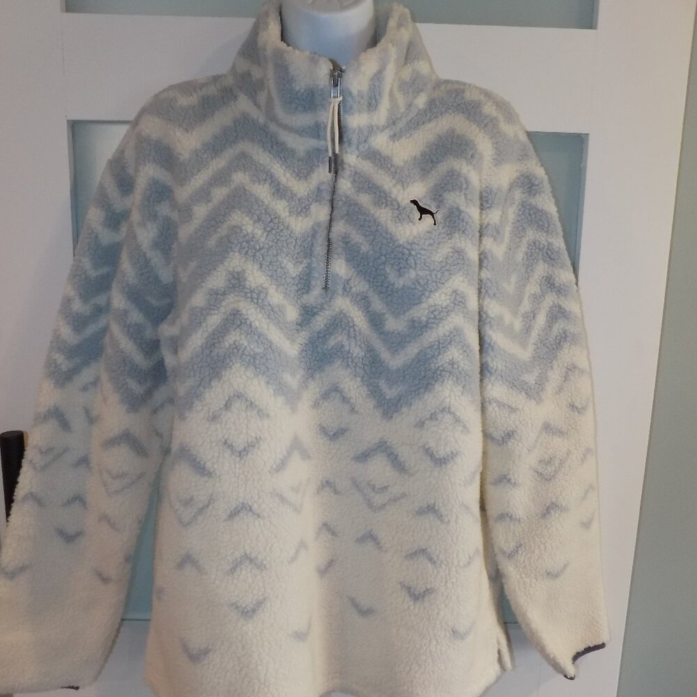 Victoria's Secret PINK Sherpa Fleece Pullover Half Zip Jacket SIZE M Women's